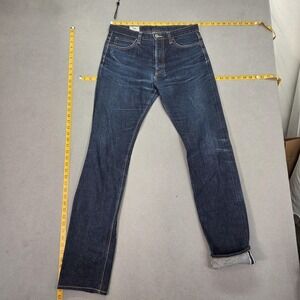 Raw Denim Selvedge Jeans Mens Indigo Blue Slim Straight Fits 30x32